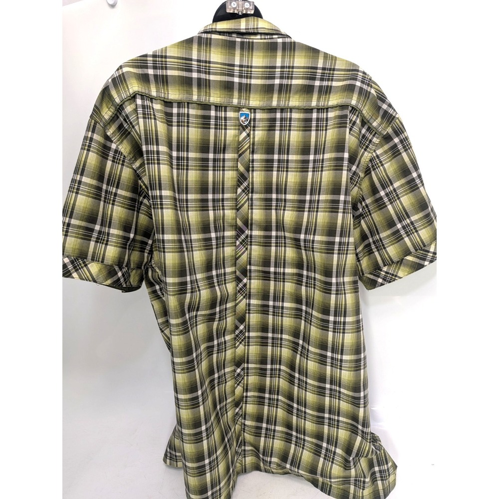 Kuhl Eluxur Men's Pearl Snap Short Sleeve Shirt - size XL - Green Plaid - Picture 8 of 16